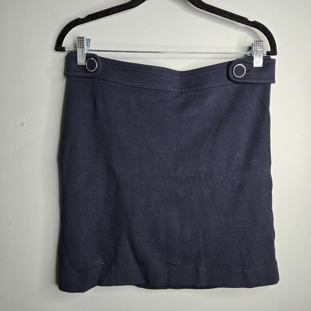 Banana Republic Navy Mini Skirt Size 6 Grommet Detail Stretch Career Casual Work